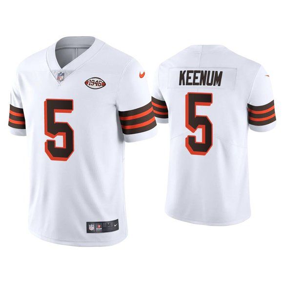 Men Cleveland Browns #5 Case Keenum Nike White 1946 Collection Alternate Game NFL Jersey